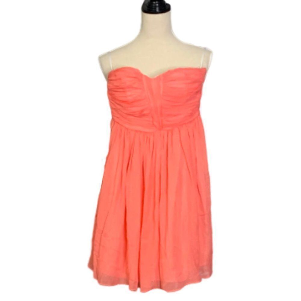 NWT Coral Chiffon Strapless Dress Sz S